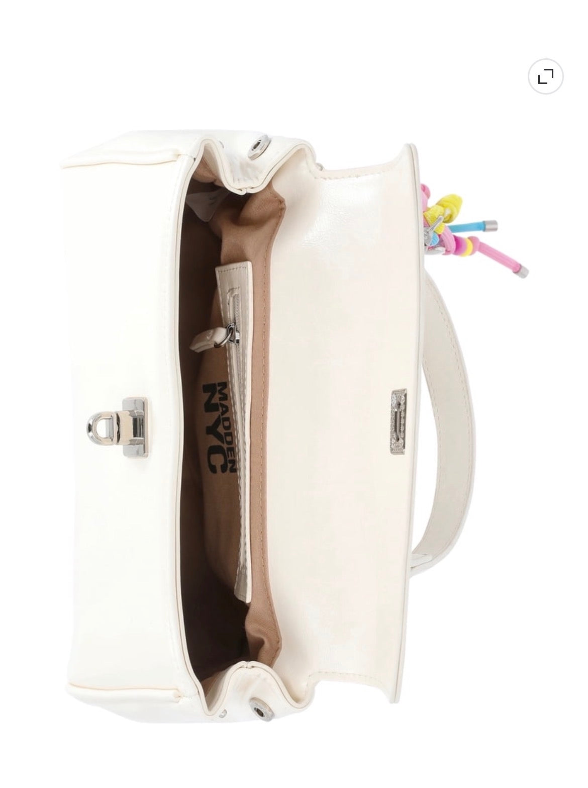 Madden NYC White Top Handle Crossbody Bag