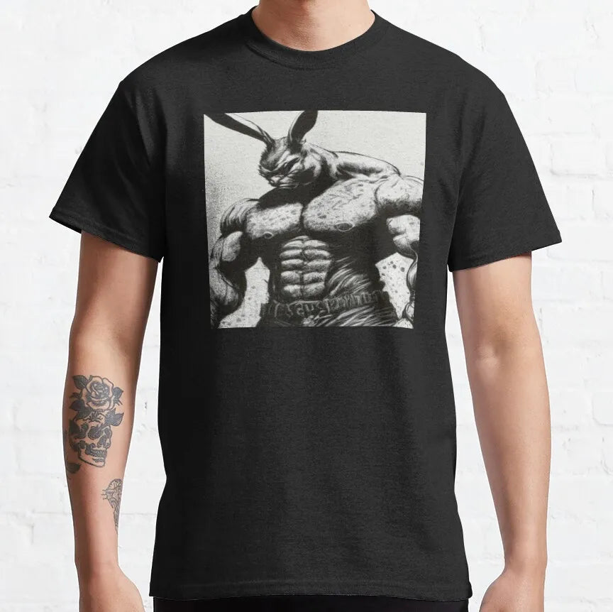 Buns Of Steel Funny Rabbit Crossfit T Shirt  weightlifting GYM bunny 100% Cotton bodybuilding lift weights muscle Clothes