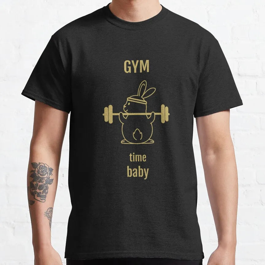 Buns Of Steel Funny Rabbit Crossfit T Shirt  weightlifting GYM bunny 100% Cotton bodybuilding lift weights muscle Clothes