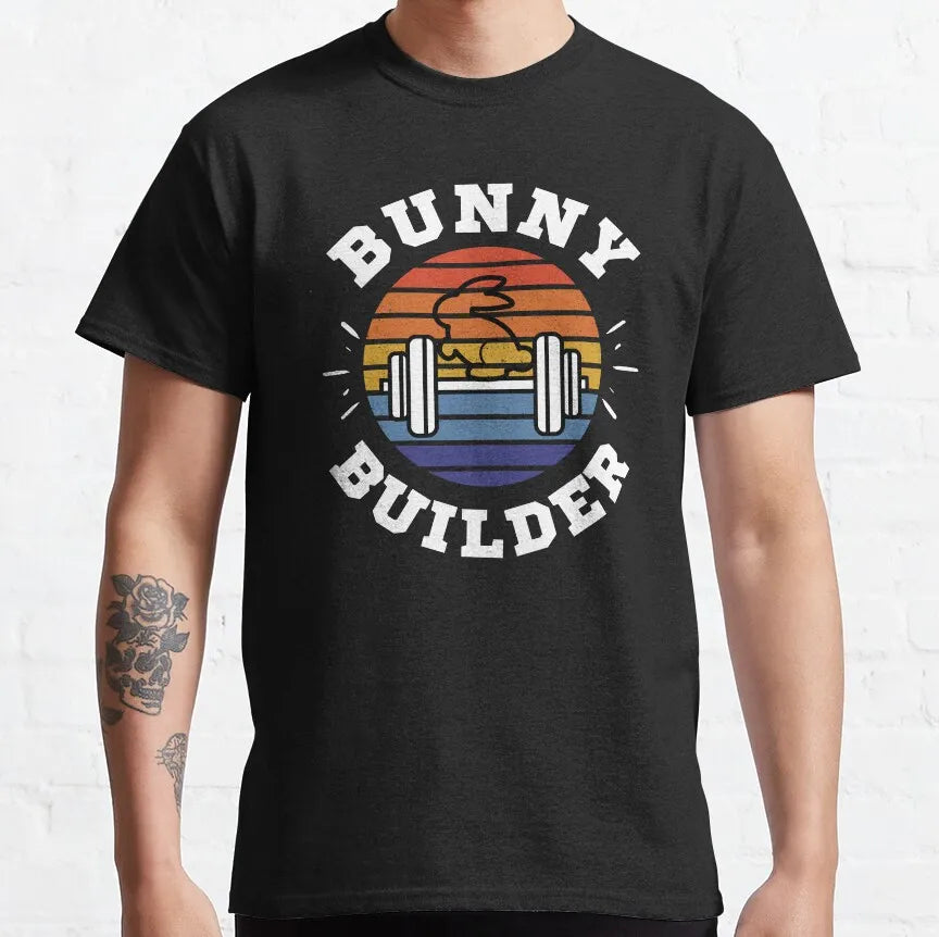 Buns Of Steel Funny Rabbit Crossfit T Shirt  weightlifting GYM bunny 100% Cotton bodybuilding lift weights muscle Clothes