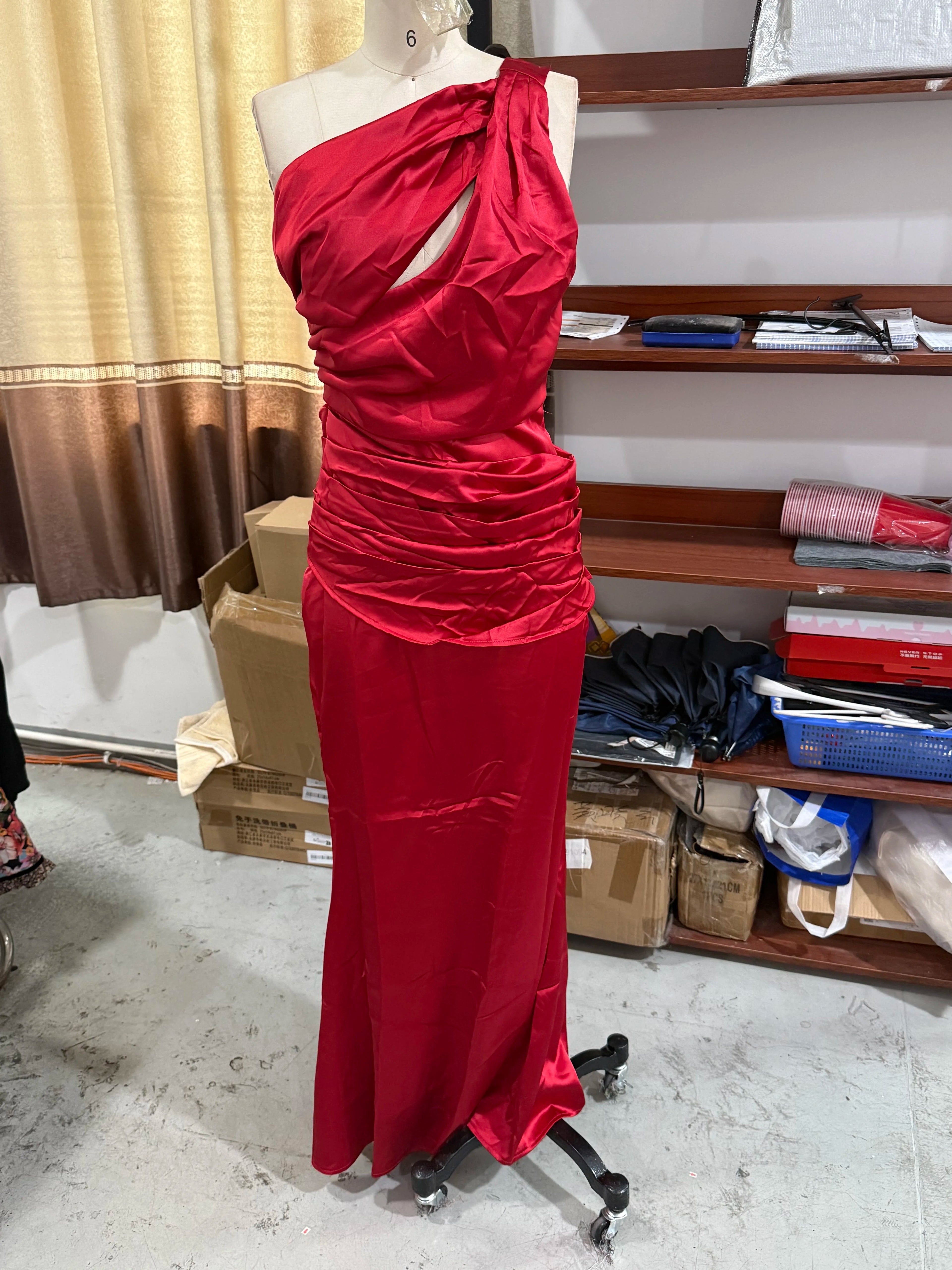 Solid Pleated Sling Dress Women Square Neck Sleeveless Off-shoulder Waist Cinching Slim Dresses 2026 Lady Evening Party Gowns