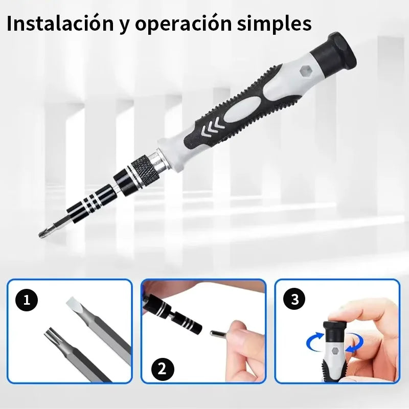 Iruibo 115 in 1 Screwdriver Set: Multifunction with Various Nozzles, Ideal for Repairing Cell Phones, Consoles and Electronics