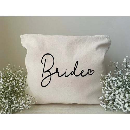 Bride Zippered Tote Bag Bridal Tote Bride To Be Wedding Gift Honeymoon Bridal Shower Decoration Bachelorette Party Supplies