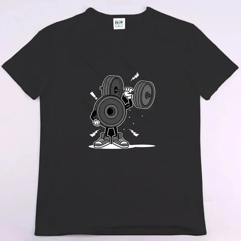 2025 new model Rabbit Fitness Funny Gym Rat Bodybuilding Crewneck T Shirt Men Casual Short Sleeve TShirt