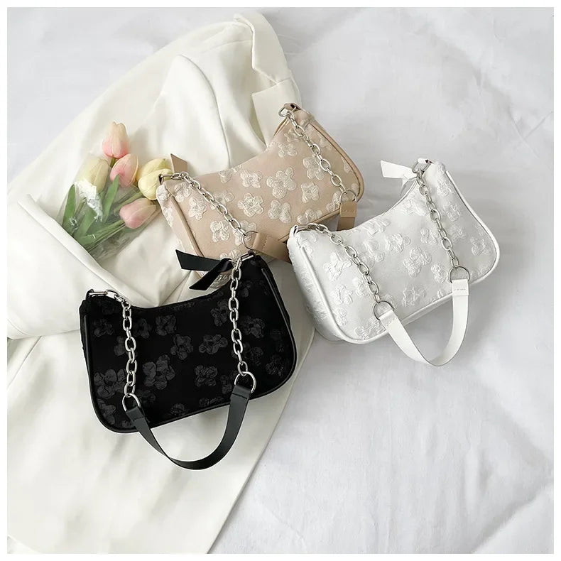 2025 New Fashion Felt Shoulder Bags for Women Small Casual Underarm Bag Female Hand Crossbody Bags for Women Purses and Handbags