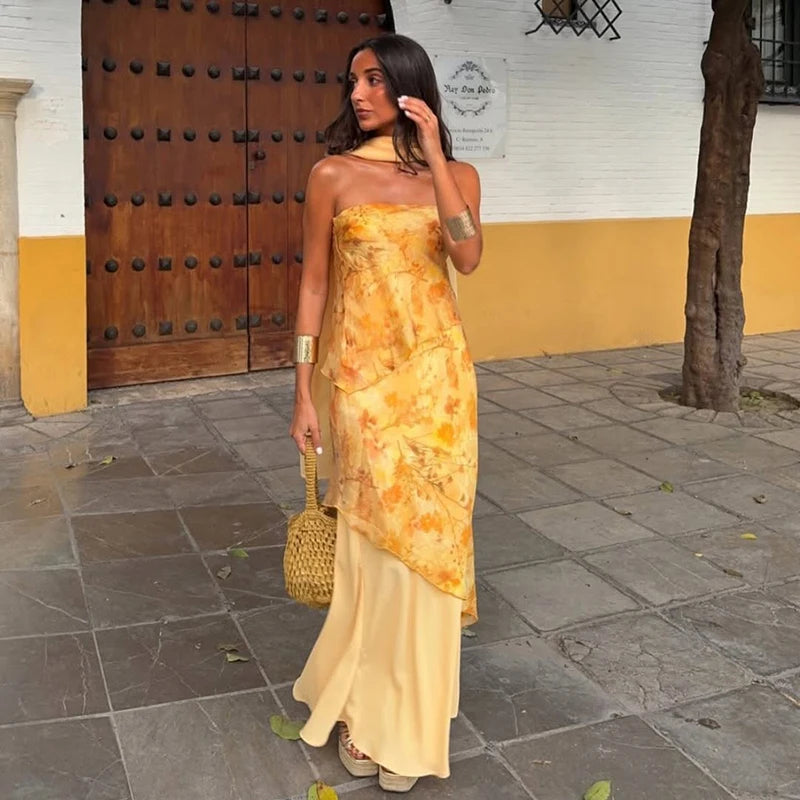 Women Polka Dot Waist V-Neck Maxi Dress Puff Sleeve Slightly Flare Vintage Sweet 2025 Summer Fashion Robe Holiday Party VestidoS