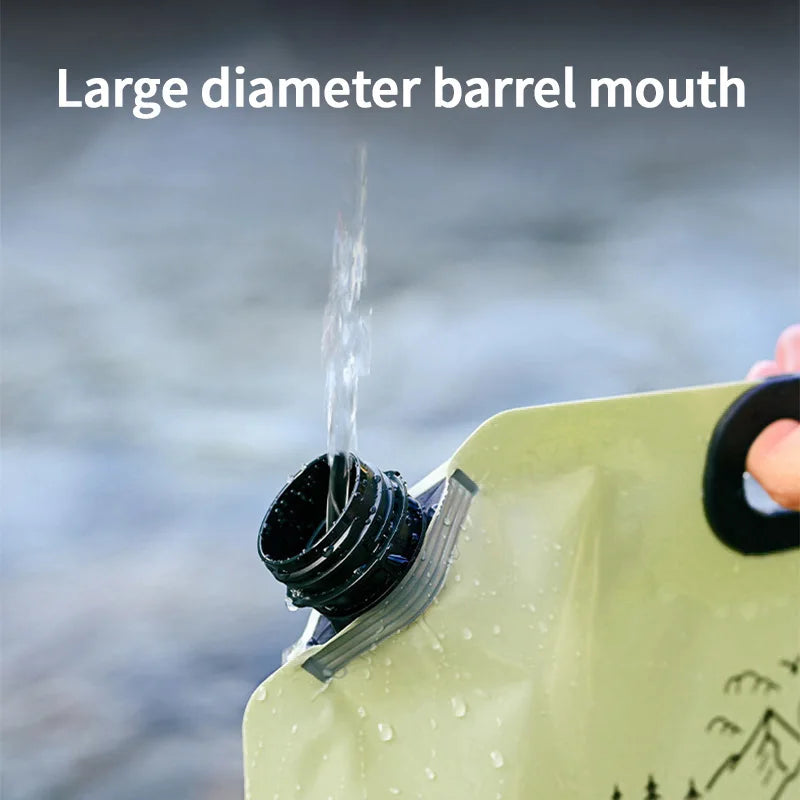Camping Foldable Water Bag with Bottle Tap 8L Outdoor Hiking Water Bucket Bag Large Capacity Water Container Camping Supplies