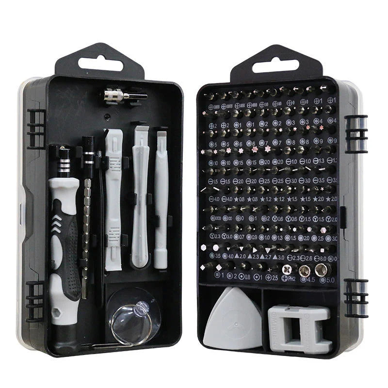 Iruibo 115 in 1 Screwdriver Set: Multifunction with Various Nozzles, Ideal for Repairing Cell Phones, Consoles and Electronics