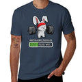 Bunny Fitness Gym Workout Installing Muscles T-Shirt Stretch Fabric Comfort T-Shirt