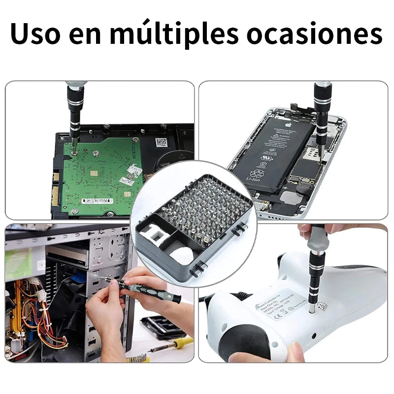 Iruibo 115 in 1 Screwdriver Set: Multifunction with Various Nozzles, Ideal for Repairing Cell Phones, Consoles and Electronics
