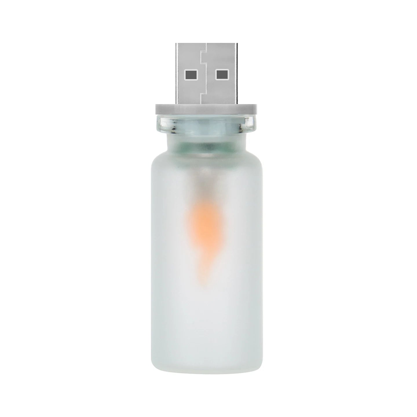 USB Flame Flickering LED Frosted Clear Glass Candle Night Light Simulated Flame for Car Home Room Laptop PC Festival Decoration