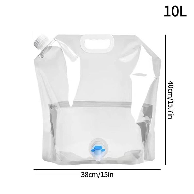 Camping Foldable Water Bag with Bottle Tap 8L Outdoor Hiking Water Bucket Bag Large Capacity Water Container Camping Supplies