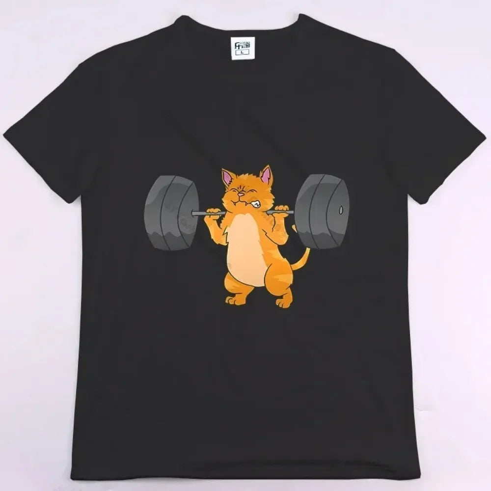 2025 new model Rabbit Fitness Funny Gym Rat Bodybuilding Crewneck T Shirt Men Casual Short Sleeve TShirt