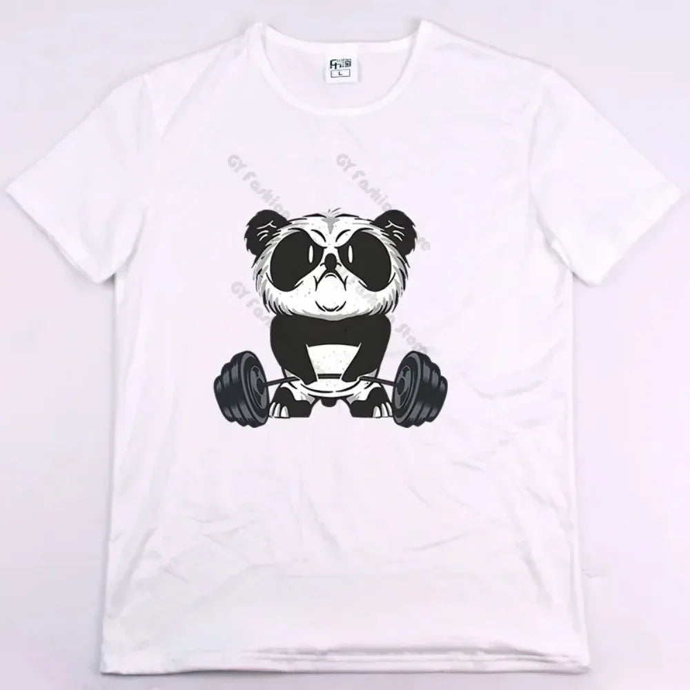 2025 new model Rabbit Fitness Funny Gym Rat Bodybuilding Crewneck T Shirt Men Casual Short Sleeve TShirt