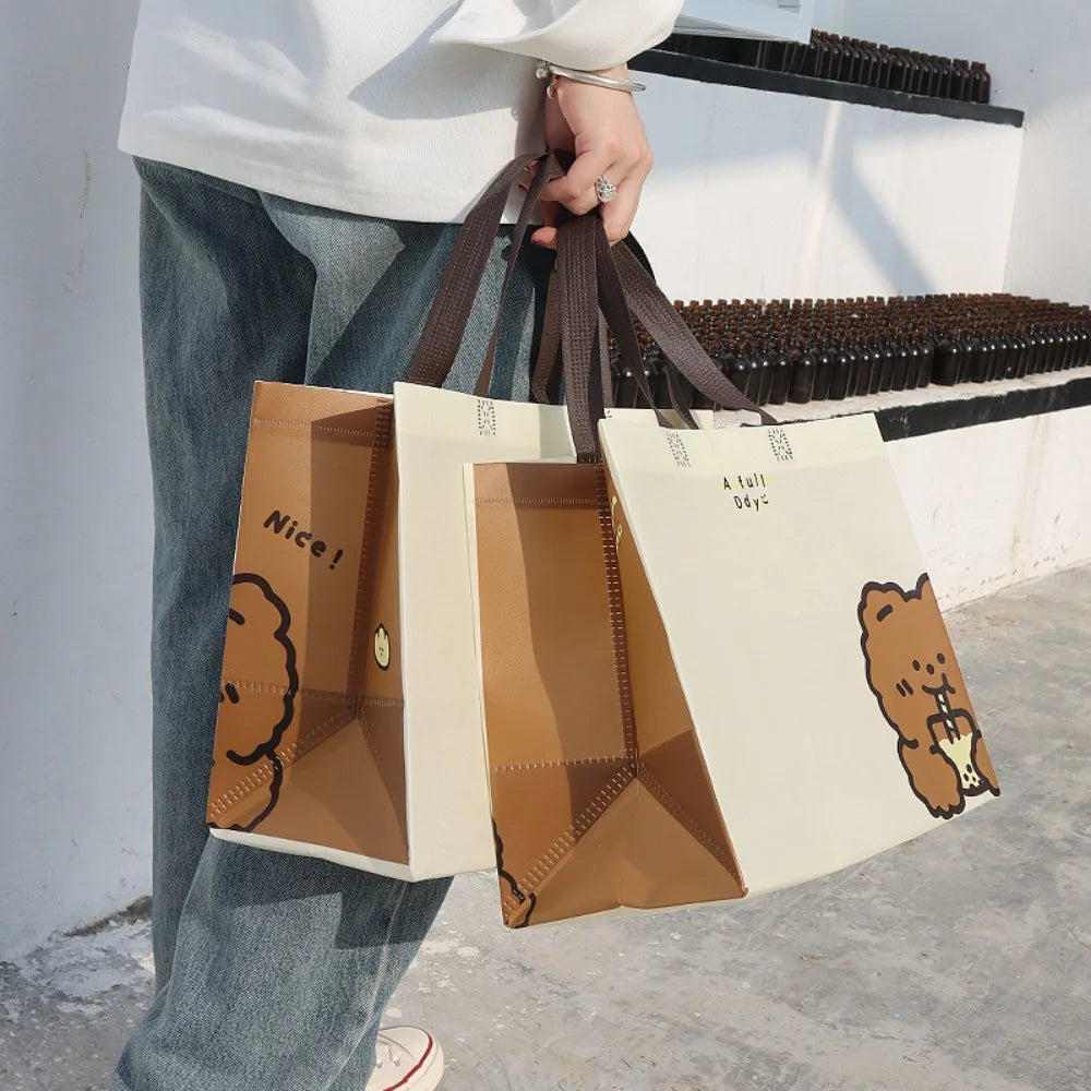 Hot Sale Non-woven Fabric Shopping Bag Trendy Casual Handbag Large Capacity Waterproof Underarm Bag Lady