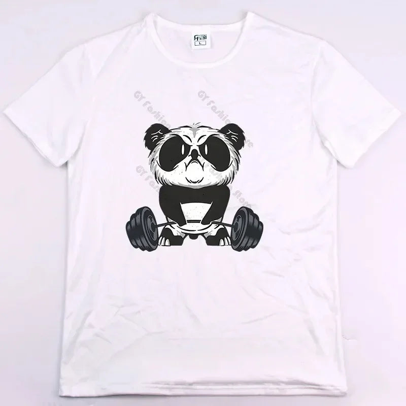 2025 new model Rabbit Fitness Funny Gym Rat Bodybuilding Crewneck T Shirt Men Casual Short Sleeve TShirt