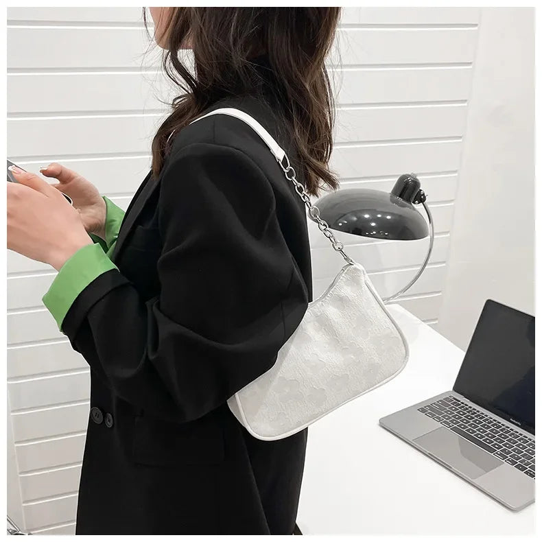 2025 New Fashion Felt Shoulder Bags for Women Small Casual Underarm Bag Female Hand Crossbody Bags for Women Purses and Handbags