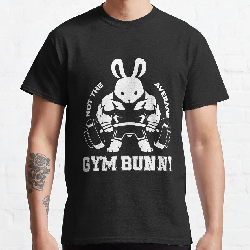 Buns Of Steel Funny Rabbit Crossfit T Shirt  weightlifting GYM bunny 100% Cotton bodybuilding lift weights muscle Clothes