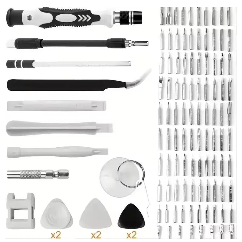 Iruibo 115 in 1 Screwdriver Set: Multifunction with Various Nozzles, Ideal for Repairing Cell Phones, Consoles and Electronics