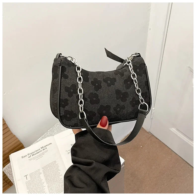 2025 New Fashion Felt Shoulder Bags for Women Small Casual Underarm Bag Female Hand Crossbody Bags for Women Purses and Handbags