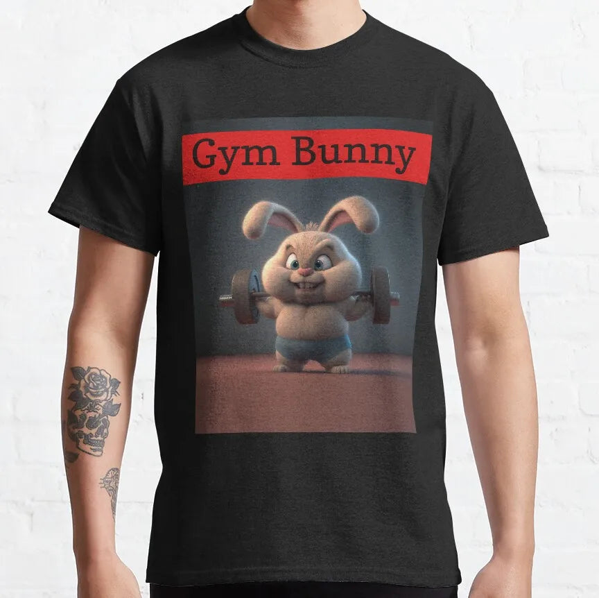 Buns Of Steel Funny Rabbit Crossfit T Shirt  weightlifting GYM bunny 100% Cotton bodybuilding lift weights muscle Clothes